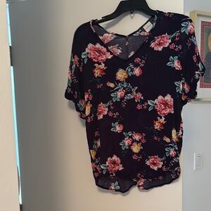 Floral V-Neck Women's Top
